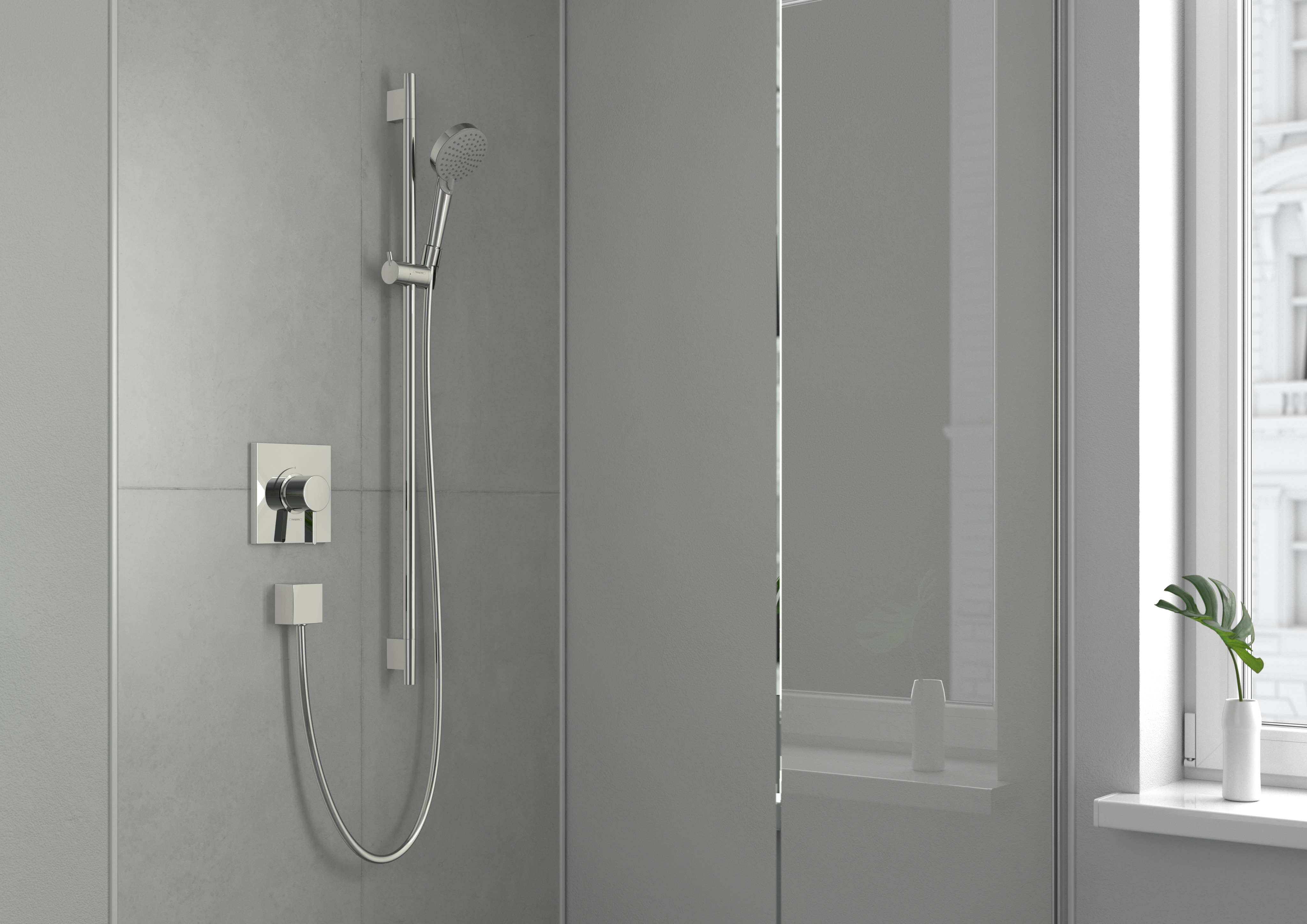 Close-up: Shower bar S Puro 90 cm with Isiflex shower hose 160 cm 2