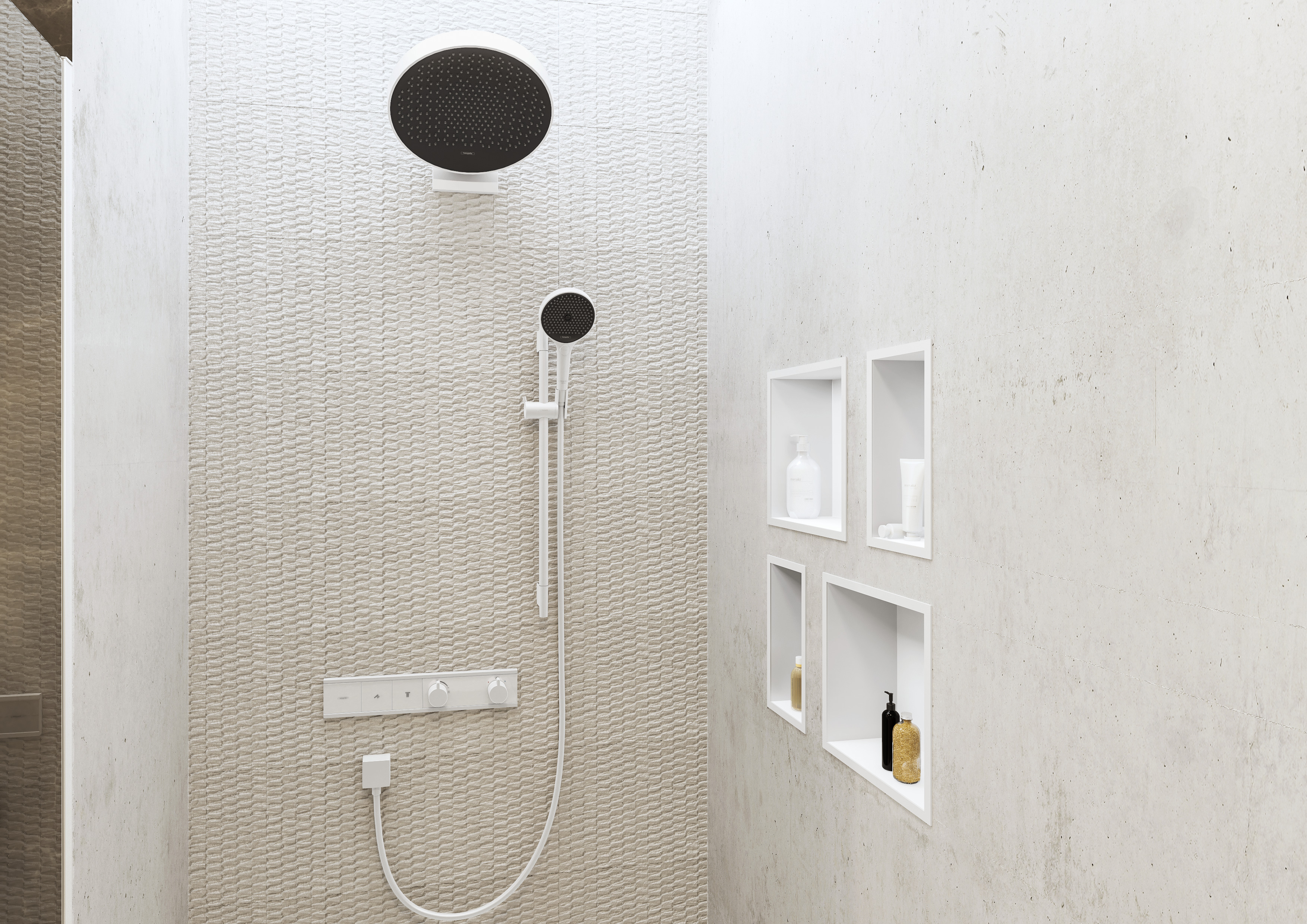 Close-up: Shower bar S Puro 90 cm with Isiflex shower hose 160 cm 1