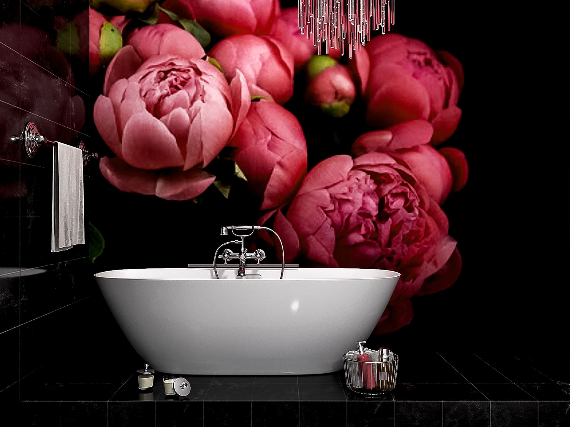 Colorful bathroom: Wallpaper ideas for an atmospheric ambiance