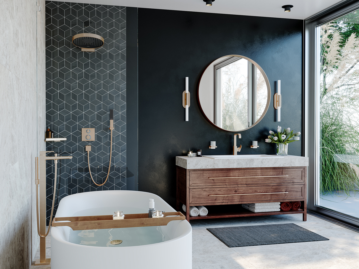 Sensuous bathroom experience: Colorful, perfectly finished, perfect for all-roun...