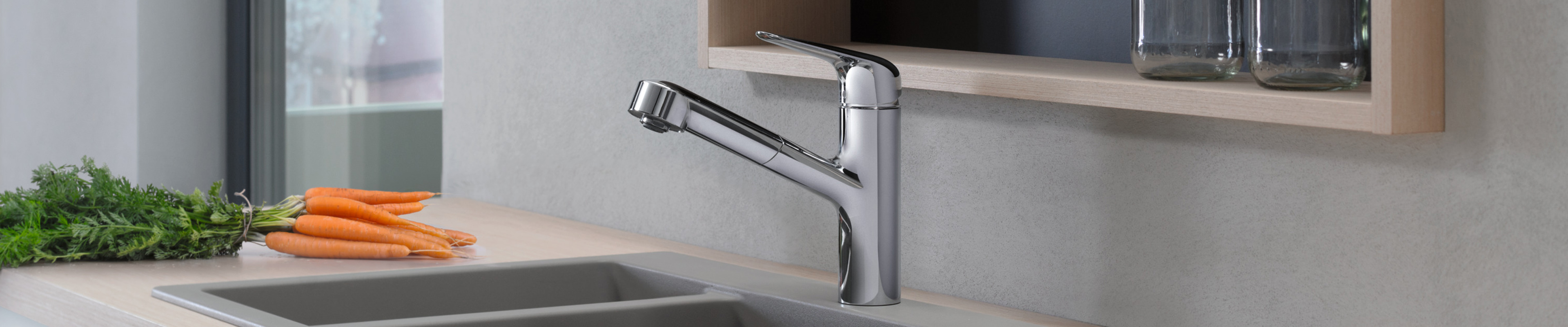 M42 kitchen taps from hansgrohe for quick replacement.