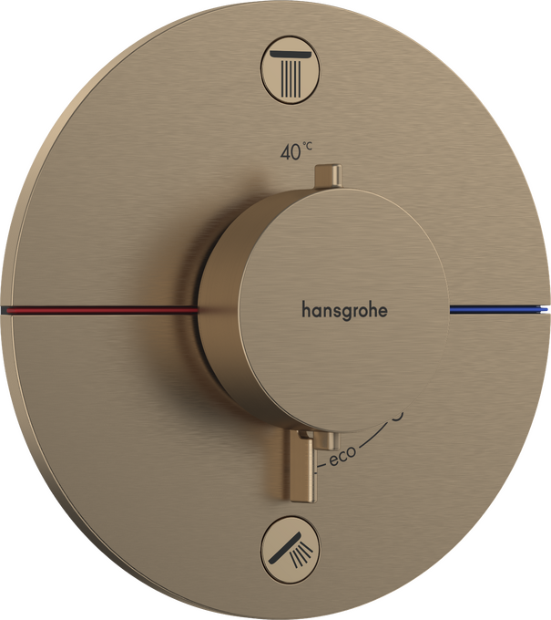 Thermostat for concealed installation for 2 functions with integrated security combination according to EN1717