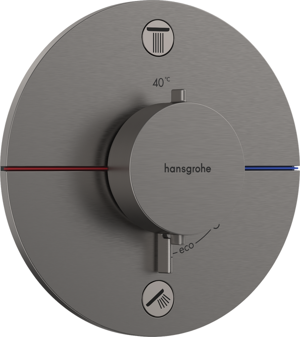 Thermostat for concealed installation for 2 functions with integrated security combination according to EN1717