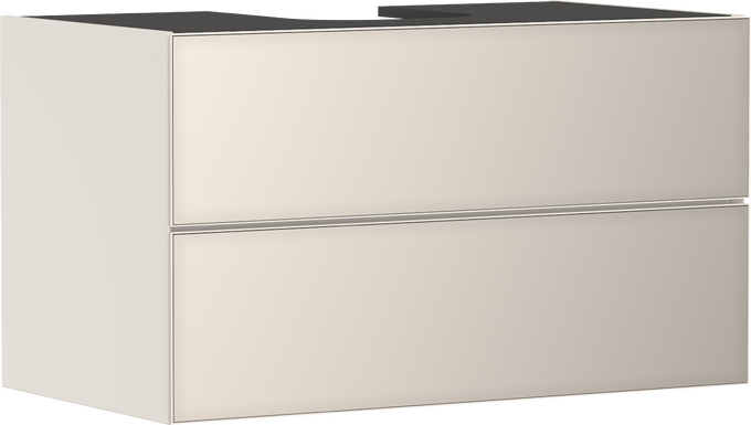 Vanity unit Sand Matt Beige 980/550 with 2 drawers for console with cutout middle